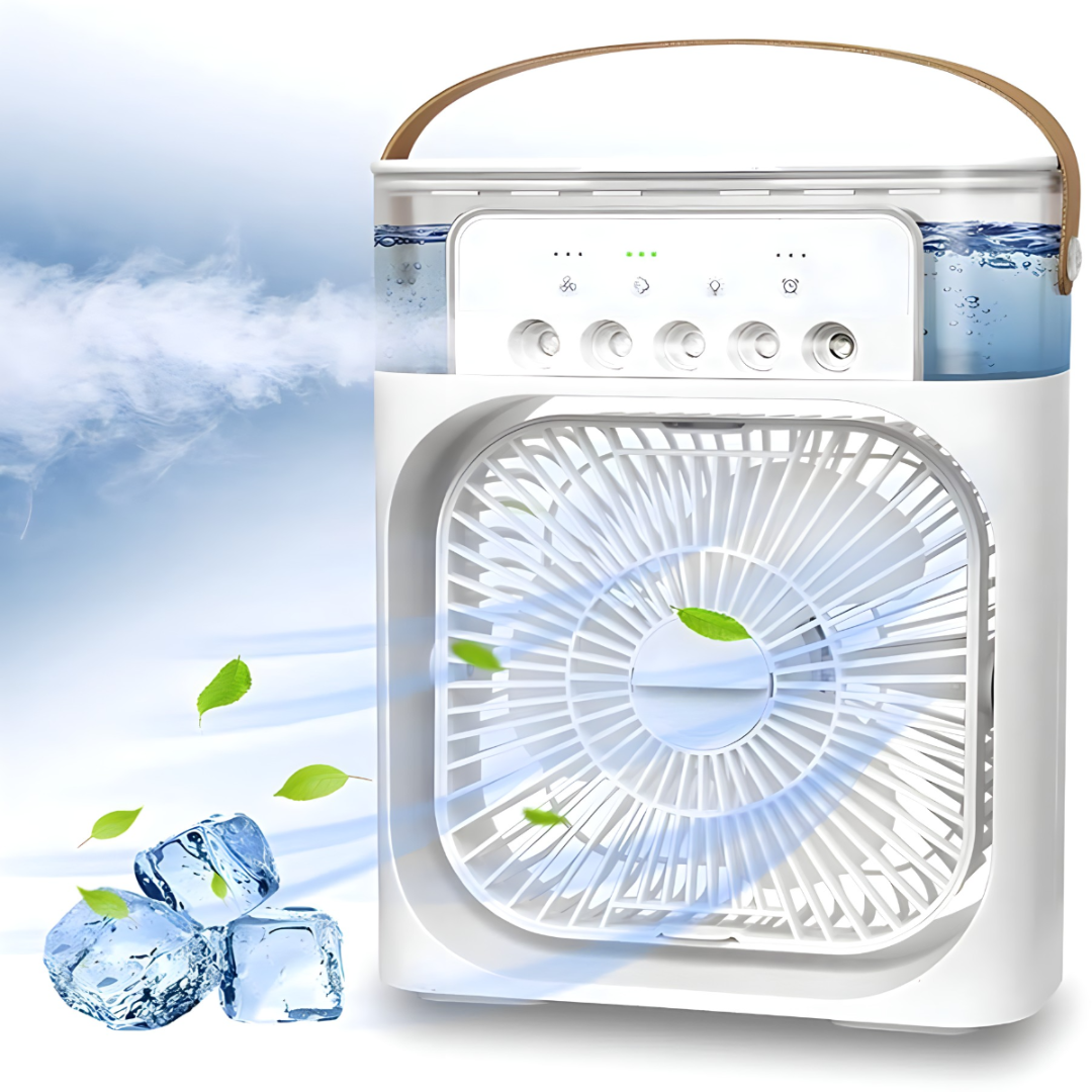 Mini Κλιματιστικό 5 σε 1 – Υδρονέφωση και Διαχυτής για Δροσιά