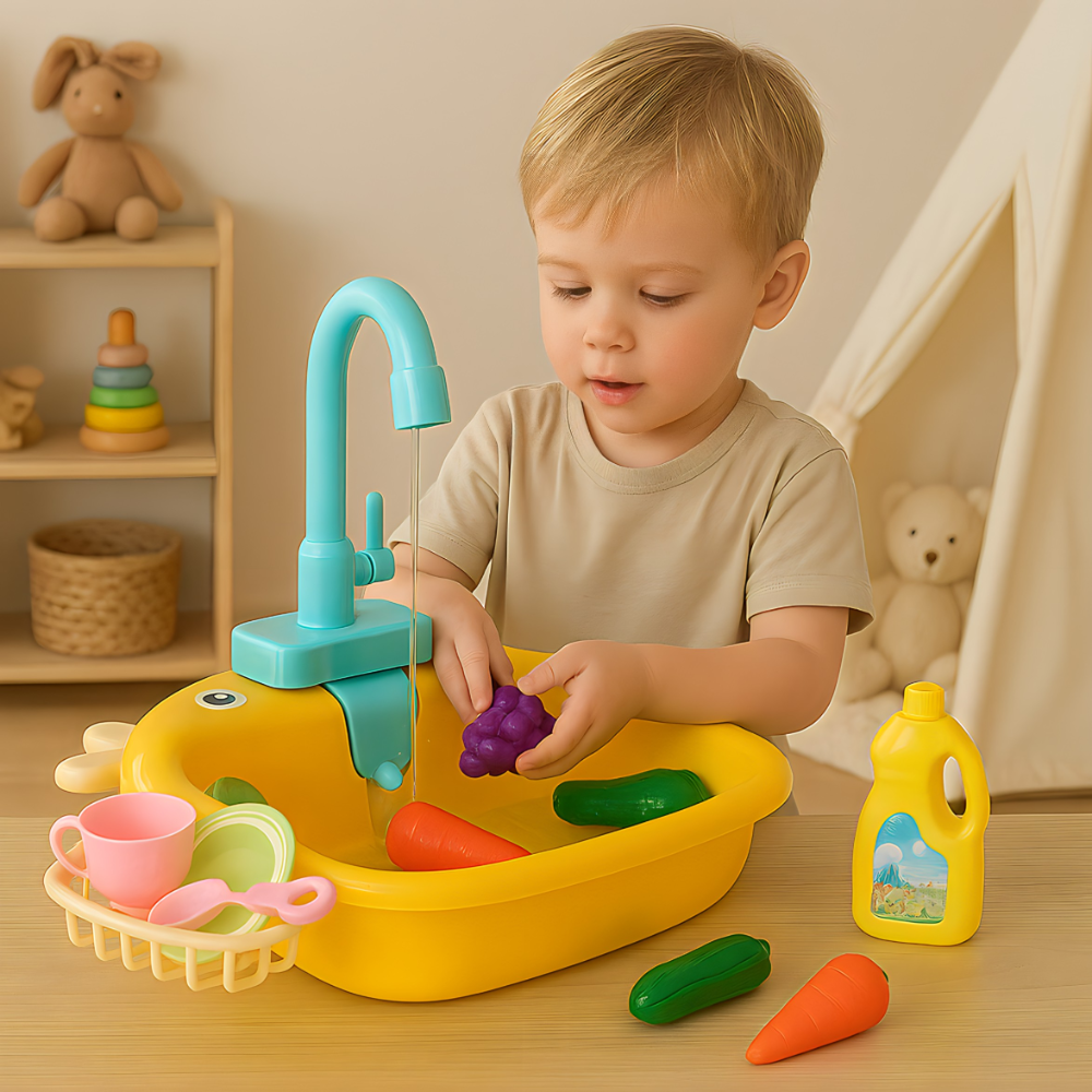 Παιδικός νεροχύτης με νερό