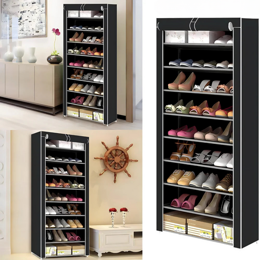 Φορητή ραφιέρα παπουτσιών με κάλυμμα – έως 18 ζευγάρια - Scrollnest