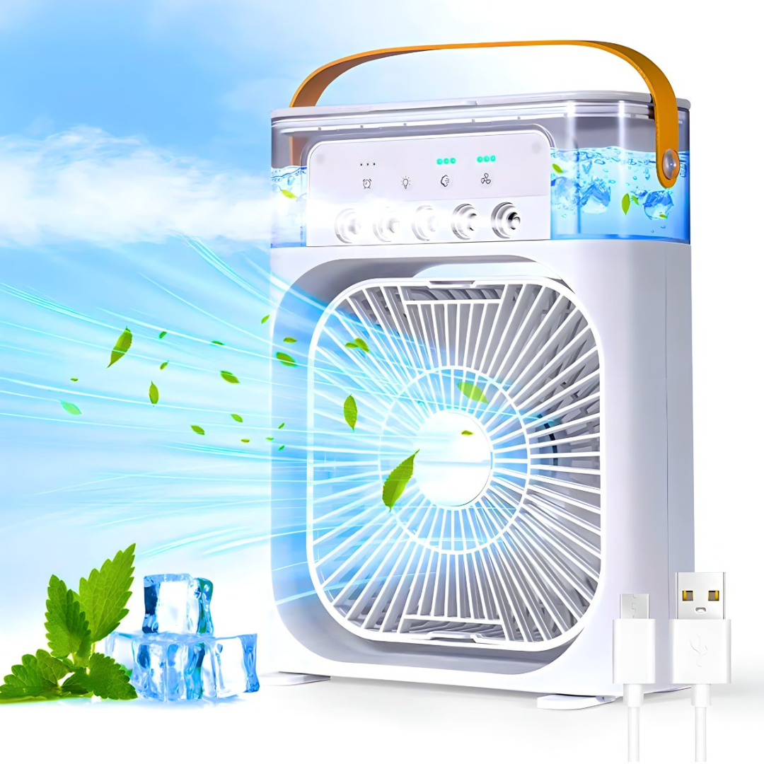 Mini Κλιματιστικό 5 σε 1 – Υδρονέφωση και Διαχυτής για Δροσιά