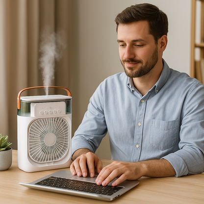 Mini Κλιματιστικό 5 σε 1 – Υδρονέφωση και Διαχυτής για Δροσιά