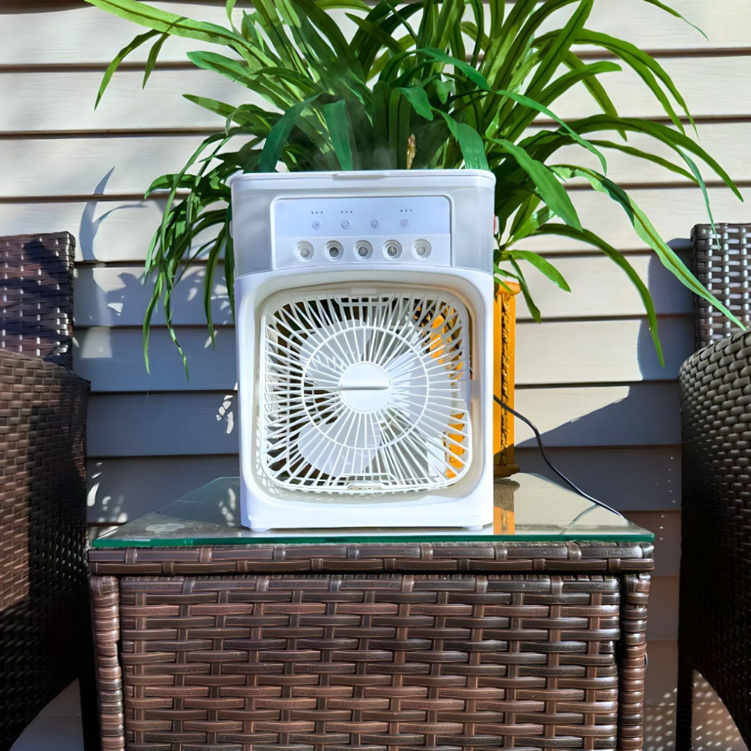 Mini Κλιματιστικό 5 σε 1 – Υδρονέφωση και Διαχυτής για Δροσιά