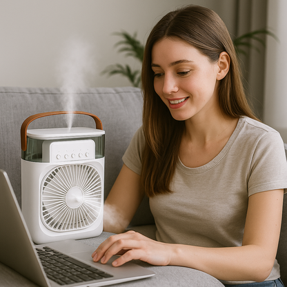 Mini Κλιματιστικό 5 σε 1 – Υδρονέφωση και Διαχυτής για Δροσιά