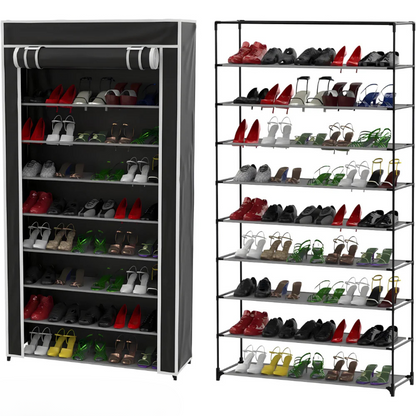 Φορητή ραφιέρα παπουτσιών με κάλυμμα – έως 18 ζευγάρια - Scrollnest