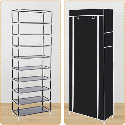 Φορητή ραφιέρα παπουτσιών με κάλυμμα – έως 18 ζευγάρια - Scrollnest