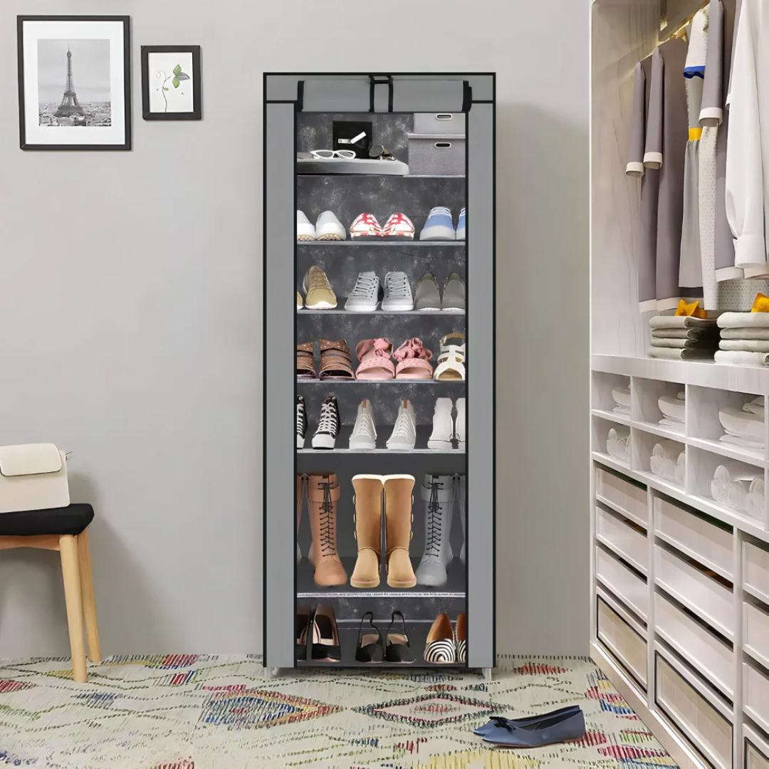 Φορητή ραφιέρα παπουτσιών με κάλυμμα – έως 18 ζευγάρια - Scrollnest